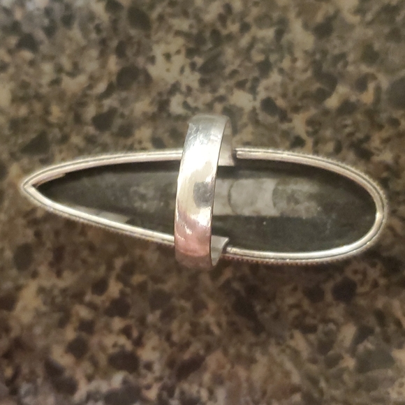 New Huge Orthoceras Fossil 925 Silver Statement Ring. - Picture 9 of 10